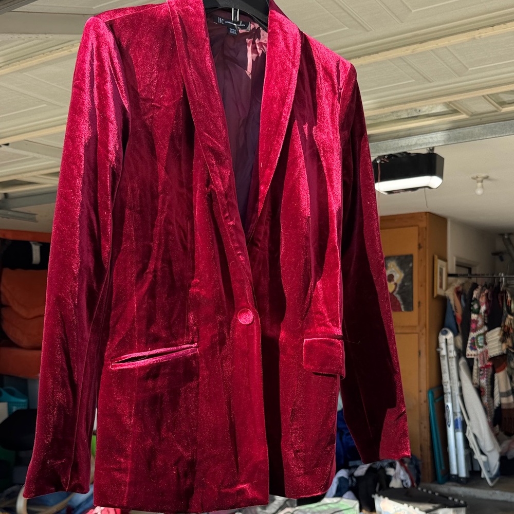 INC International Concepts Velvet Crimson Blazer